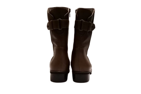 【…AShiOtO A91430 チョコレート】ミドル丈サイドジップ本革ブーツ